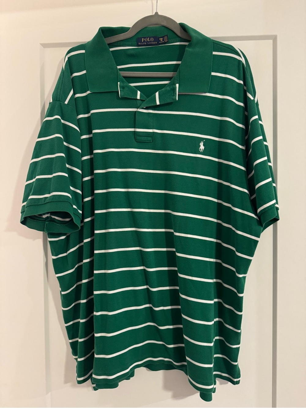 Ralph Lauren Green Polo with White Stripes